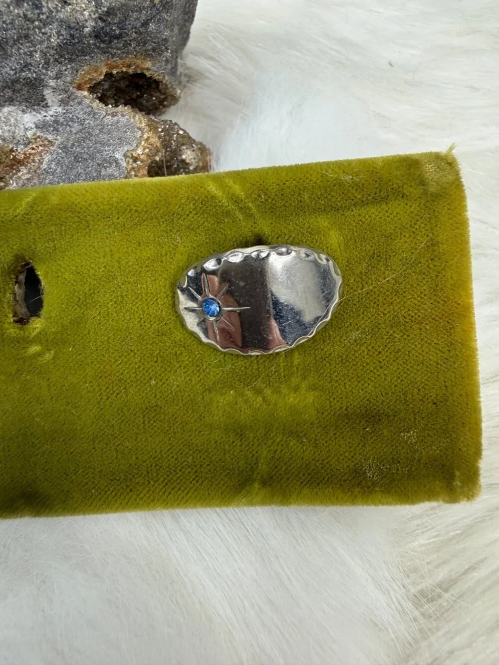 Vintage Silver Tone Cuff Link Sample Velour Salesman Set Singles